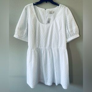 LOFT Ivory Textured Dress